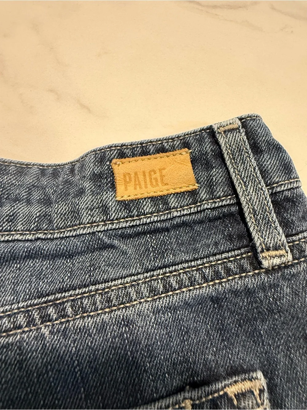 PAIGE Indigo Rolled-Hem Denim Shorts